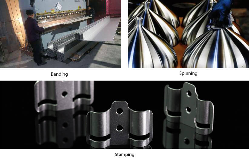 bending, stamping, Spinning, sheet metal fabrication methods